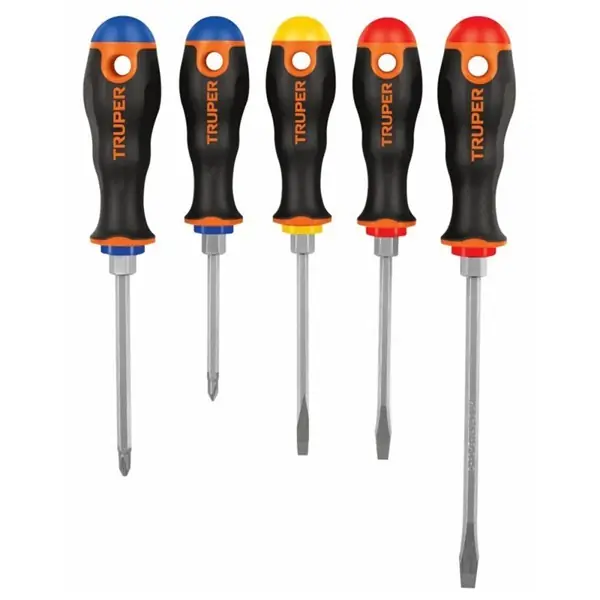 Expressz kézbesítés TRUPER DTJ-5B Csavarhúzó készlet ComfortGrip markolattal, 5 részes (14138)