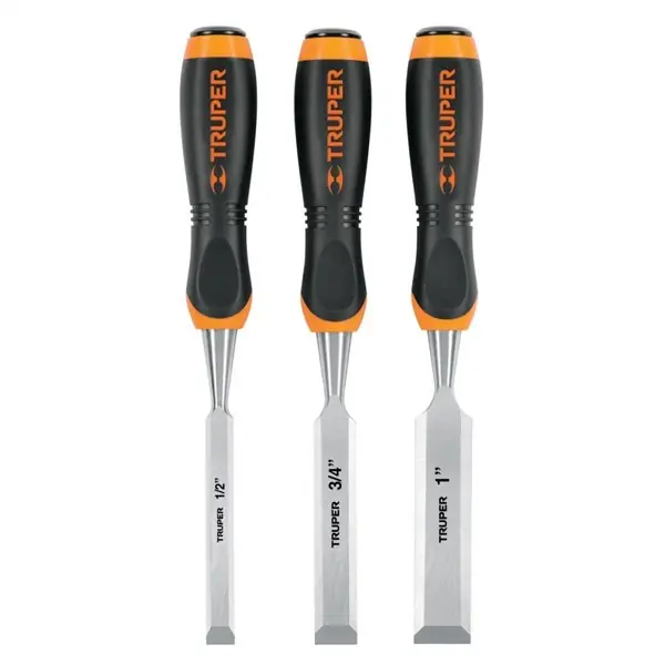 Kedvezményes ár TRUPER JFT-3 Üthető fa véső készlet Comfort Grip markolattal, 12,7/ 19 / 25,4 mm (17759)