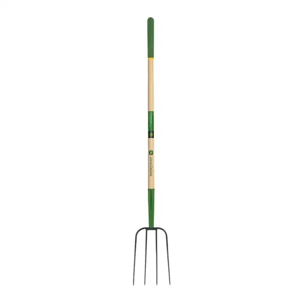 Legjobb ár JOHN DEERE BPJ-4E-JD 4 ágú trágyavilla, 120 cm-es prémium keményfa nyéllel, gumírozott markolattal (