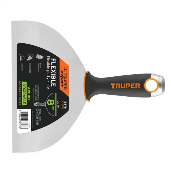 Nézd meg most TRUPER EXPERT ET-8FX Rozsdamentes rugalmas spakli Comfort Grip markolattal, 20 cm (12876)
