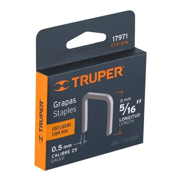 Expressz kézbesítés TRUPER ET-21-5/16 Tűzőgép kaocs ET-21 géphez, 11,3 / 8 mm, 1000 db (17971)