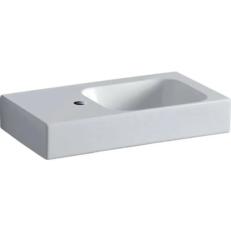 Szuper ajánlat Geberit iCon kézmosó pakolófelülettel 53x13,5x31cm, csaplyuk bal oldalt, túlfolyó nélkül (124153000)