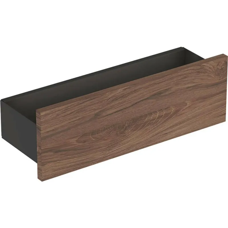 Geberit Smyle Square fali polc, 45x14.8x14.3cm, porszórt matt láva/faerezetes feketedió hickory (500.362.JR.1) Rendeld meg most