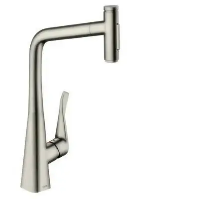 Kihagyhatatlan ajánlat Hansgrohe Metris Select M71 konyhai csaptelep 320 2jet, kihúzható kifolyó, rozsdamentes acél hatású ( 73820800 )