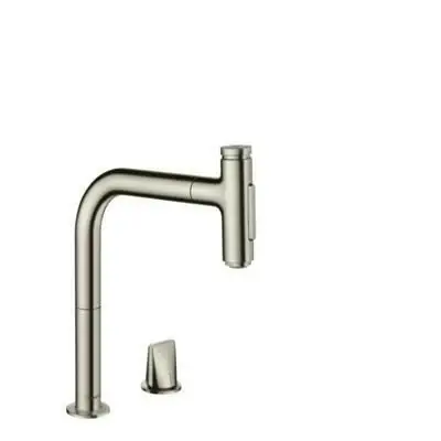 Hansgrohe Metris Select M71 2 lyukú konyhai mosdócsapt. kihúzható kifolyó, 200 2jet, rozsdamentes acél hatású ( 73819800 ) Szuper ajánlat