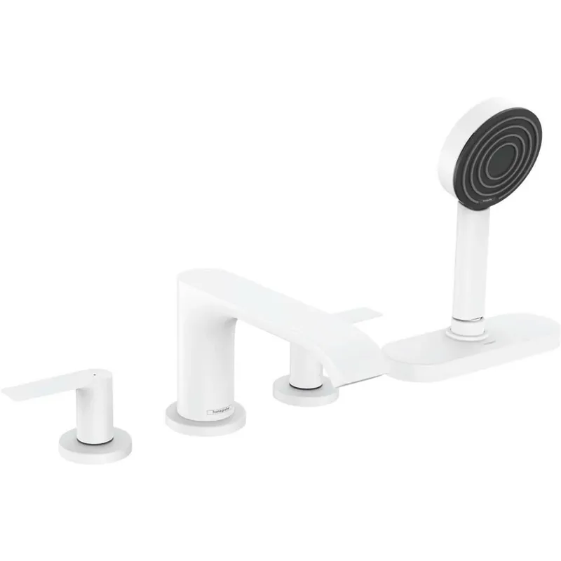 Hansgrohe Vivenis 4 lyukú, peremre szerelhető kádcsaptelep sBox-szal, matt fehér (75444700) Végkiárusítás
