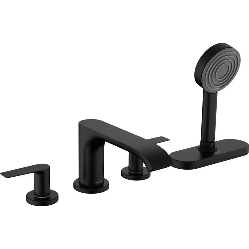 Hansgrohe Vivenis 4 lyukú, peremre szerelhető kádcsaptelep sBox-szal, matt fekete (75444670) Exkluzív ajánlat