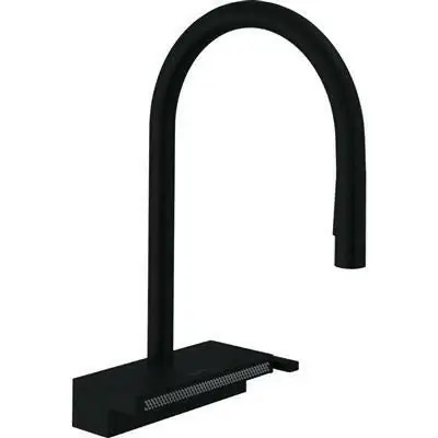 Újdonság Hansgrohe Aquno Select M81 konyhai csaptelep 170 3 jet, kihúzható kifolyó, matt fekete (73837670)