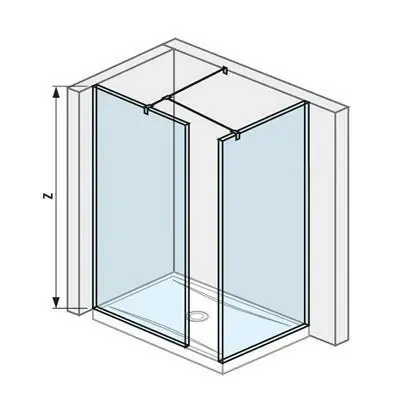 Akció Jika Cubito Pure Walk-in zuhanykabin, sarok, ezüst/átlátszó üveg, 80x90 cm ( H2684260026681 )