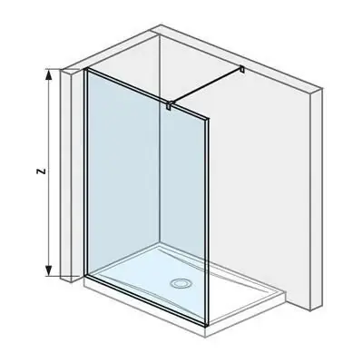 Prémium Jika Cubito Pure 140 üvegfal oldalfalhoz, rögzítő profillal és támasszal, 138,4x200 cm (H2674250026681)