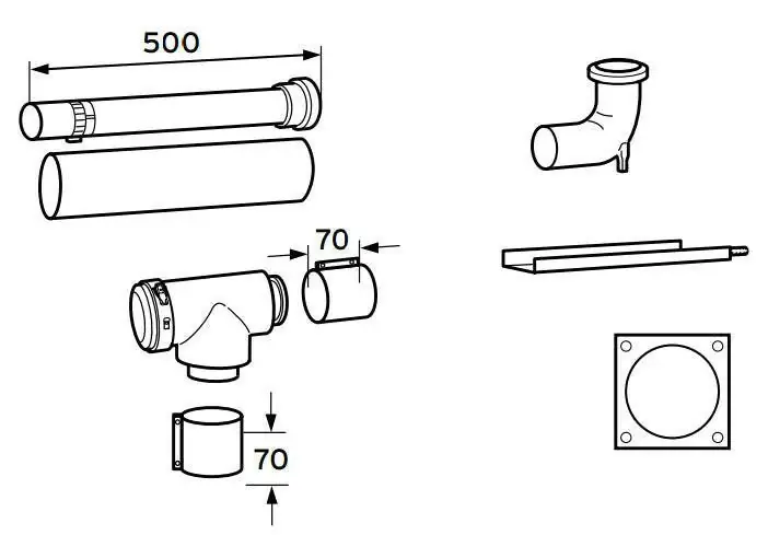 Legkelendőbb VAILLANT 80/125 PP alapkészlet kéményaknás égéstermék elvezetéshez (303250)