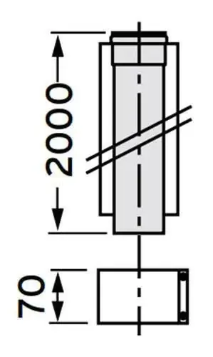 VAILLANT 80/125 PP hosszabbító cső 200 cm (303205) Olcsó