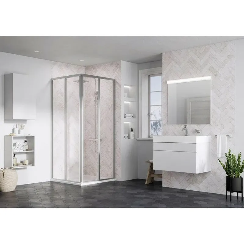 Kiárusítás Ravak Zuhanykabin SRV2-80 195 S szatén+Transparent üveg (14V40UO2Z1)