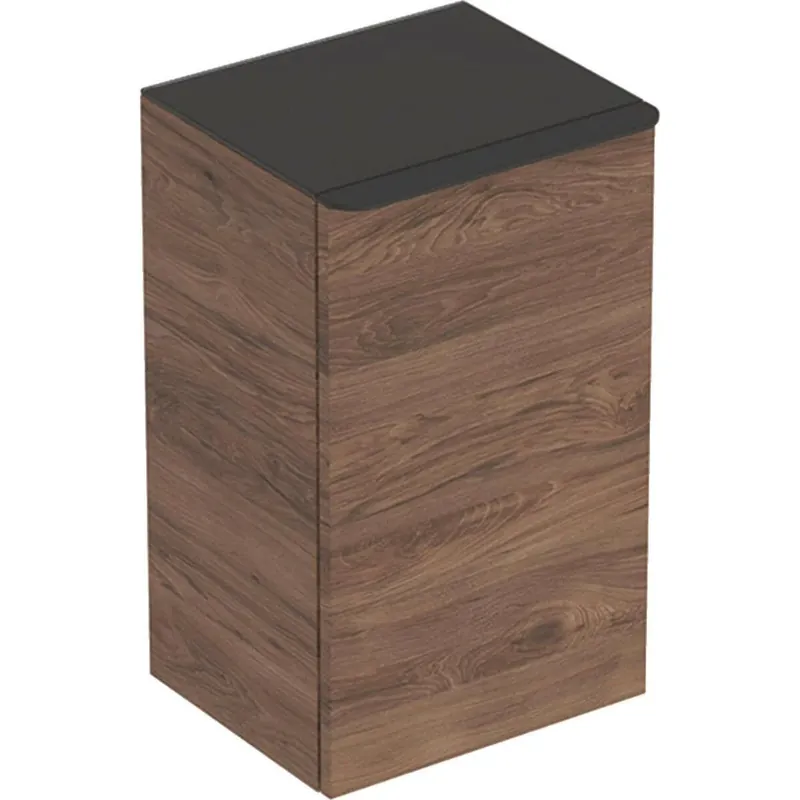 Biztonságos fizetés Geberit Smyle Square oldalsó szekrény, egy ajtóval, jobbra nyíló, 36x60x32.6cm, feketedió hickory