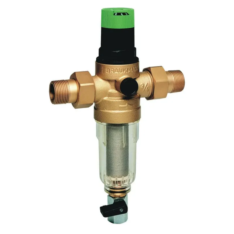 Honeywell ivóvíz szűrő+nyomásszabályozó MiniPlus 3/4" réz szűrőcsésze PN16 max 40°C kvs=2,9 Outlet