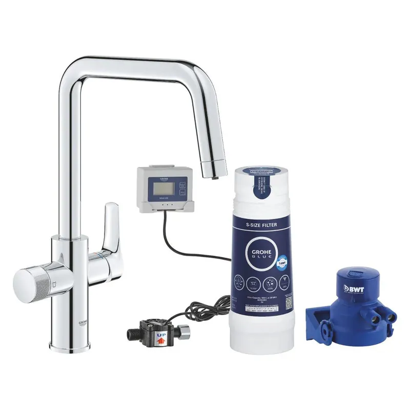 Grohe Blue Pure Eurosmart U-kifolyós kezdőkészlet S-es méretű filterrel, króm (30584000) Olcsó