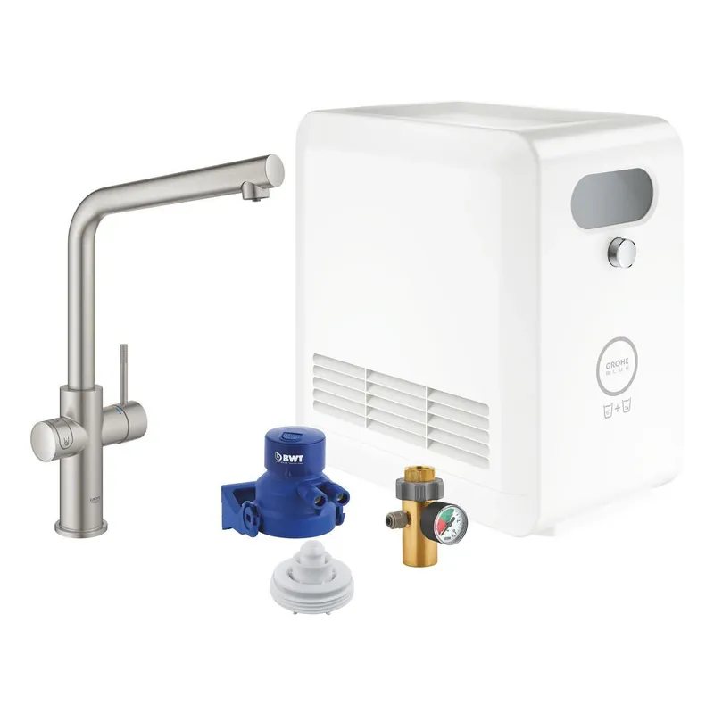 Legkelendőbb Grohe Blue Professional L-kifolyós kezdőkészlet, szín: SuperSteel (31347DC3)
