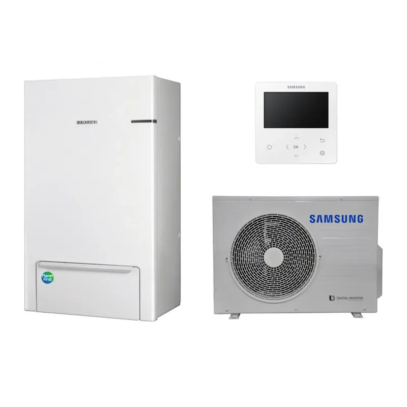 Vásárlói kedvenc Samsung Split R32 hőszivattyú 6 kW + beltéri oldalfali Hydro egység + vezetékes szabályzó, 1 fázis (S-R32-6-0-1)