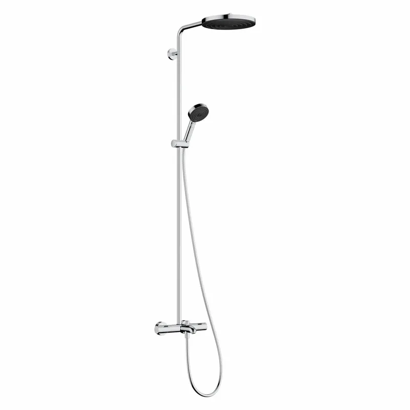 Szuper ajánlat Hansgrohe Pulsify S Puro zuhanyrendszer termosztátos kád csaptelep, EcoSmart, kézizuhany 3jet, króm (24232000)