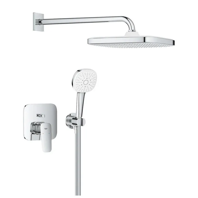 Grohe Cubeo zuhany csaptelep, színkészlet + Tempesta Cube kézi és fejzuhany (1053360000) Szezonális akció