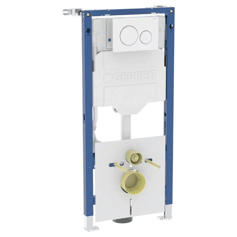 Népszerű Geberit Duofix fali WC szerelőelem, 112cm, Sigma 20 fehér/króm nyomólappal, round (111.301.KJ.6)