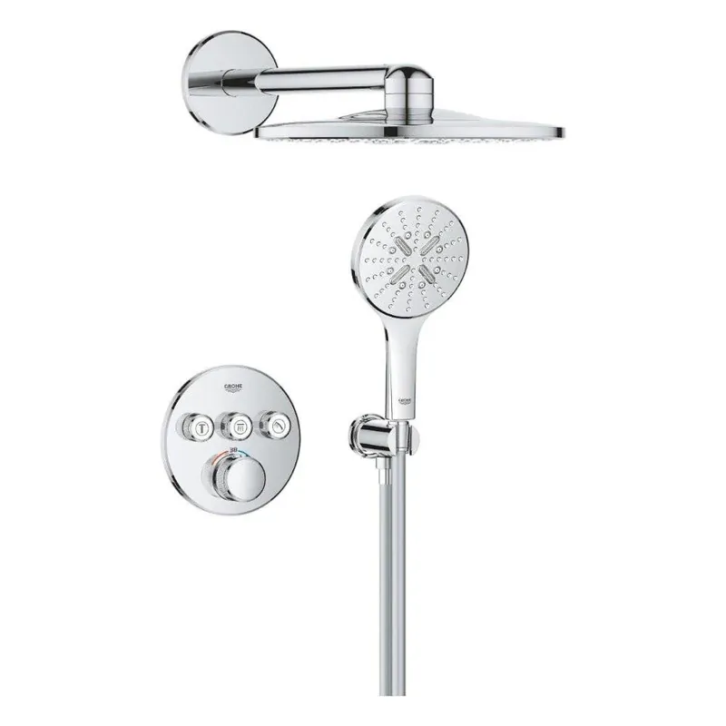 Kiárusítás Grohe Grohtherm SmartControl zuhanyrendszer falsík mögötti, Rainshower SmartActive kézi és fejzuhany (1039970000)