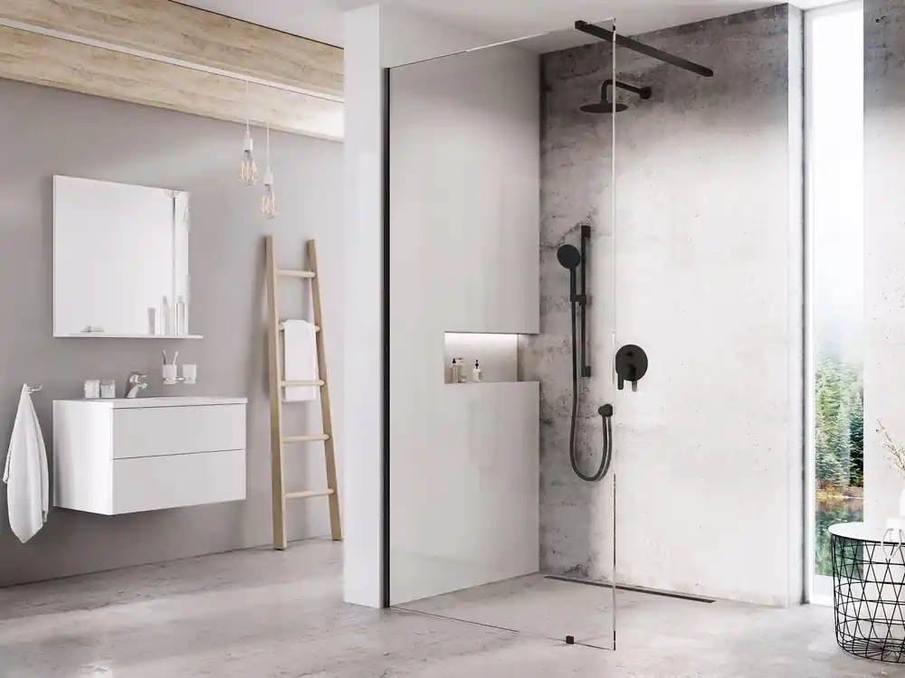 Rendeld meg most Ravak Walk In Wall szett - 60 zuhanykabin fekete+transparent, 1 merevítővel (GW9W0030SZ1)