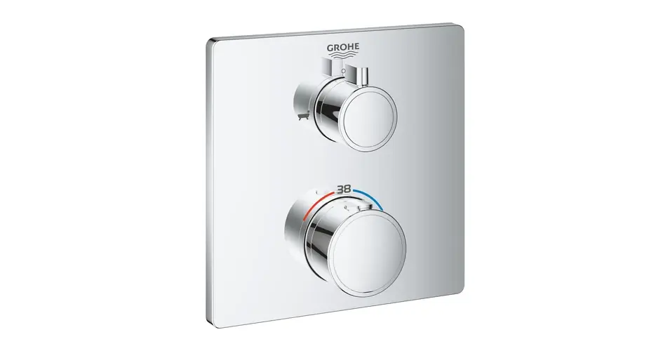 Expressz kézbesítés GROHE Grohtherm termosztátos kád keverő 2 kimenethez, beépített elzáró/váltó szeleppel