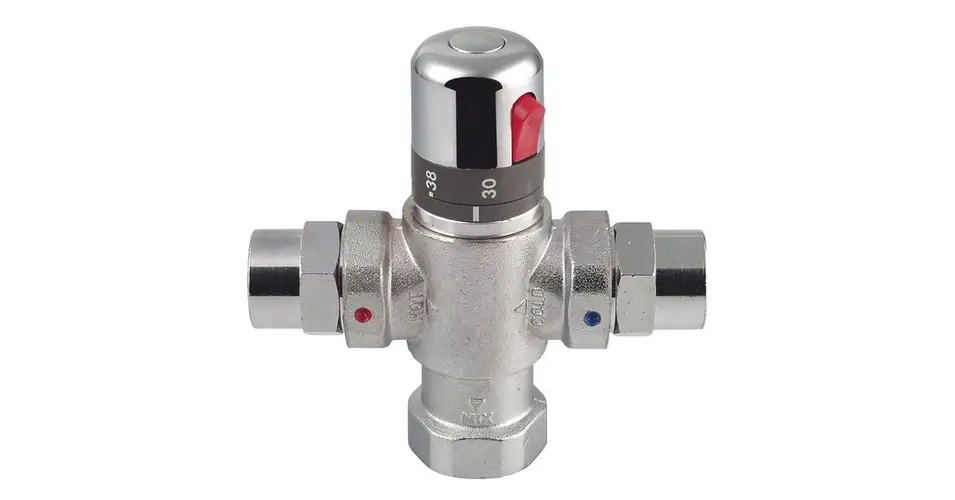 Szuper akció SAPHO termosztátos keverőszár visszacsapó szeleppel, 4-8 fogyasztóig, 20-50 °C, 1"×3/4"