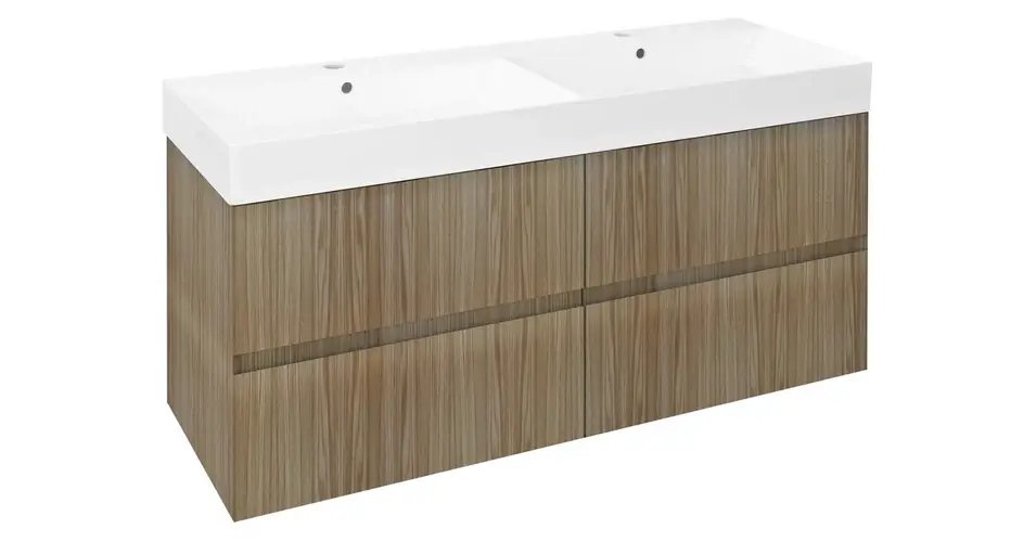 Szuper akció SAPHO Filena mosdótartó szekrény, 2 fiókkal, 118×51,5×43 cm, tölgy