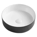 WELLIS Rose B&W pultra építhető matt fekete-fehér porcelán mosdó Gyors szállítás