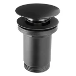 FERRO G5/4 Rotondo lefolyószelep Click-Clack túlfolyó nélküli mosdóhoz, fekete Prémium