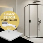 Legnépszerűbb H2O Comfort Black C szögletes zuhanykabin + Nero C slim zuhanytálca