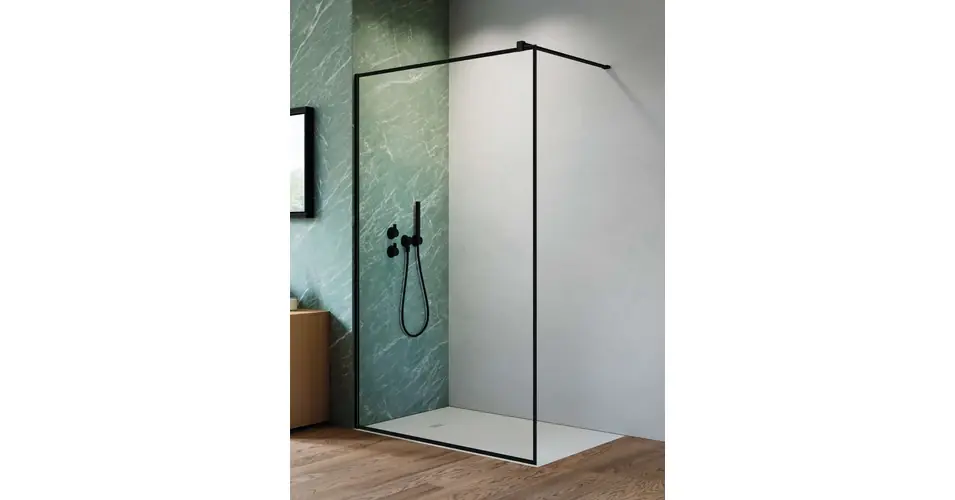 RADAWAY Nes Black Walk-in II Frame fekete zuhanyfal Gyors kiszállítás