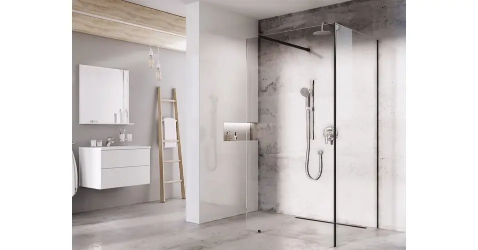 RAVAK Walk-In Corner szett, fekete Outlet