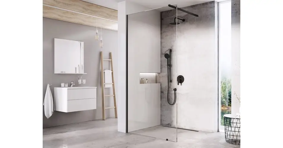 RAVAK Walk-In Wall szett, fekete Kiárusítás