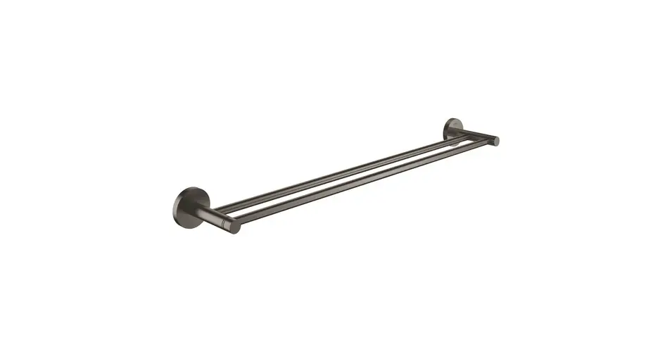 Akciós ár GROHE Essentials fali dupla törölközőtartó, brushed hard graphite
