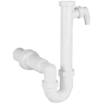Csőszifon 6/4", egymedencés, leeresztőszelep nélkül, mosógép csatlakozóval, Ø50 mm-es elfolyással Árengedmény