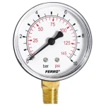 Legkelendőbb Manométer - alsó csatlakozású, 63 mm, 10 bar