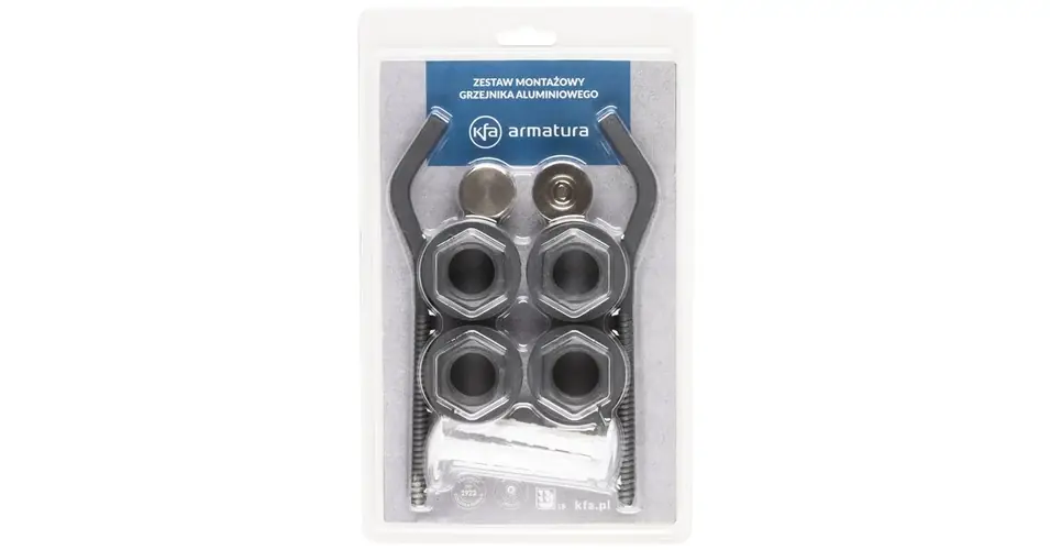 Prémium KFA ARMATURA 1"×1/2" radiátor szerelési egységcsomag, grafit