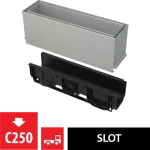 ALCA aszimmetrikus kültéri résfolyóka revíziós résszel 160 mm, horganyzott acélból Szezonális akció