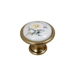 Fogantyú E053-33 Antik bronz-szürke virág porcelán Vedd meg most
