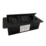 Konnektor felbillenős rejtett elosztó ModulBox Matt fekete 2x220V + 2xUSB Vedd meg online