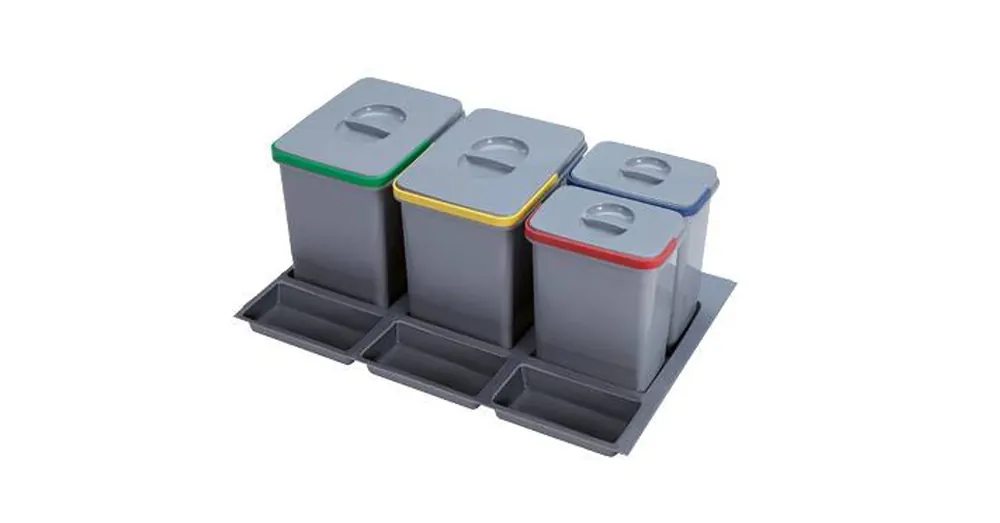 EKOTECH - Beépíthető hulladékgyűjtő PRACTIKO 900 - 2x12 liter + 2x5 liter + 3 tartó Nézd meg most