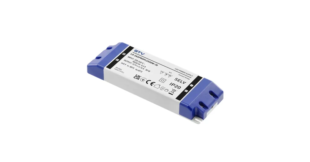 Led transzformátor 50W 220-240V AC, 12V, IP20, 85x65x22mm Népszerű
