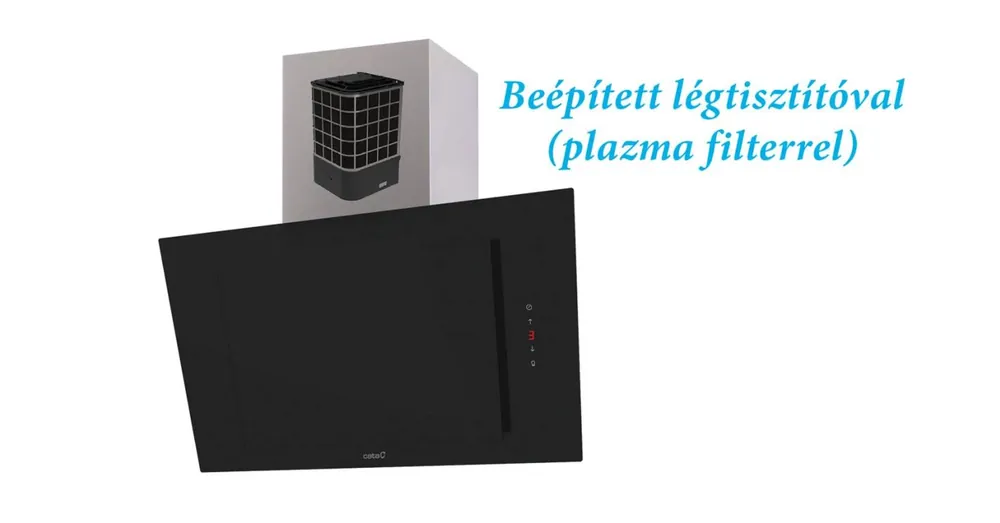 Vedd meg online CATA - Páraelszívó RENOVA PURE AIR VNV90 XGBK Hob to Hood