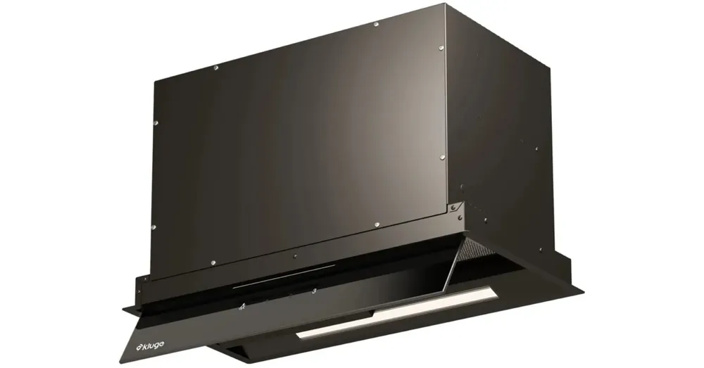 Ne maradj le Kluge beépíthető fekete páraelszívó, 52cm, kihajtható fekete üvegpanel