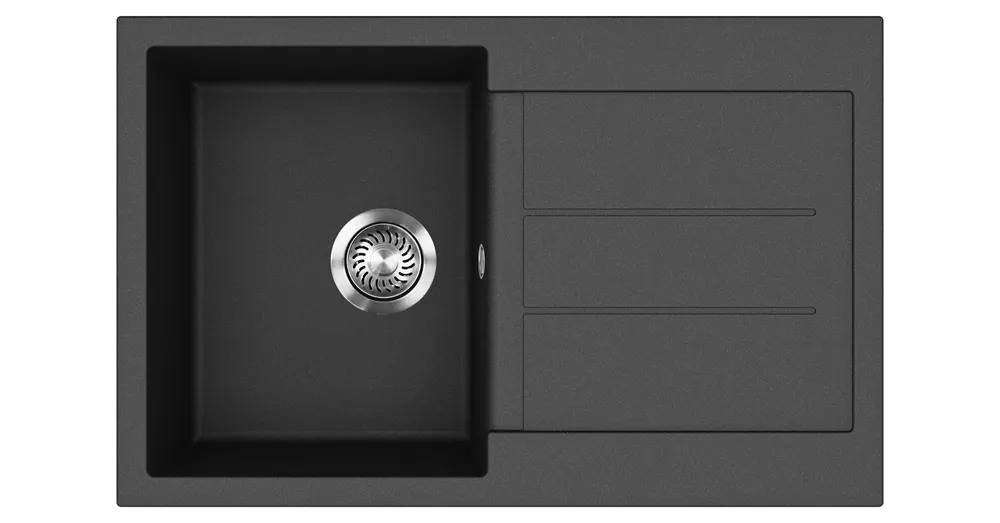 Különleges ajánlat EVIDO Cubo 45S gránit mosogató, 780 x 500 mm, antracit