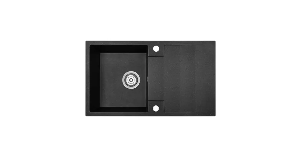 RIO 1CS egymedence csepptálcás gránit fekete mosogató szifonnal, 76x44x17,5 cm Árcsökkenés