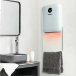 Újdonság Fali hősugárzó törölközőtartóval - 800/2000W - 240V - fehér